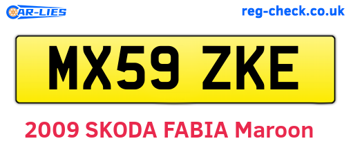 MX59ZKE are the vehicle registration plates.
