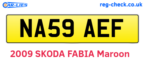 NA59AEF are the vehicle registration plates.