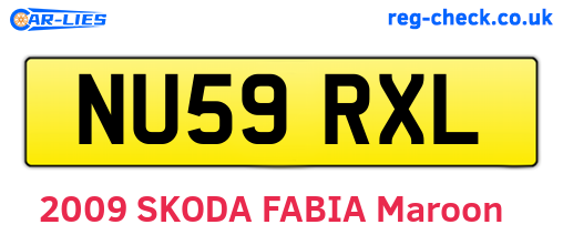 NU59RXL are the vehicle registration plates.