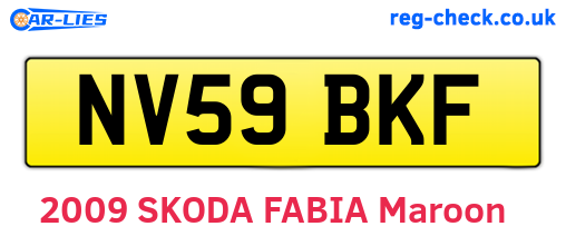 NV59BKF are the vehicle registration plates.