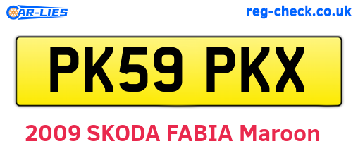 PK59PKX are the vehicle registration plates.