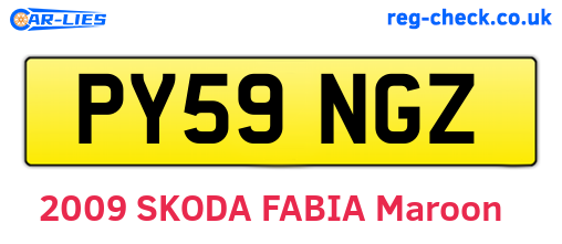 PY59NGZ are the vehicle registration plates.