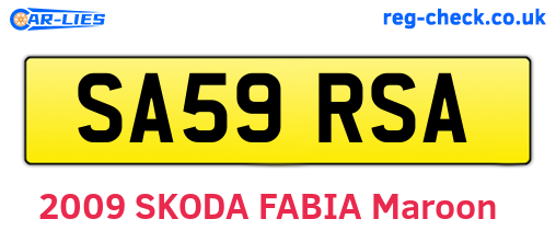 SA59RSA are the vehicle registration plates.