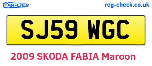 SJ59WGC are the vehicle registration plates.