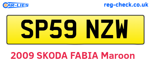 SP59NZW are the vehicle registration plates.