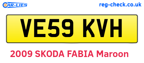 VE59KVH are the vehicle registration plates.