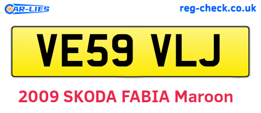 VE59VLJ are the vehicle registration plates.