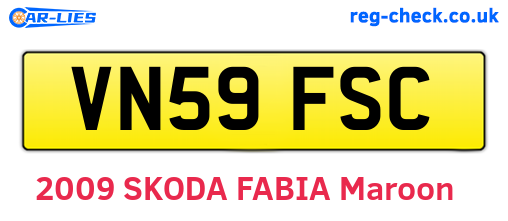 VN59FSC are the vehicle registration plates.