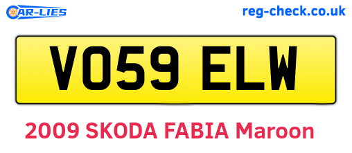 VO59ELW are the vehicle registration plates.