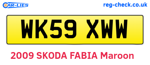 WK59XWW are the vehicle registration plates.