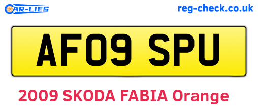 AF09SPU are the vehicle registration plates.