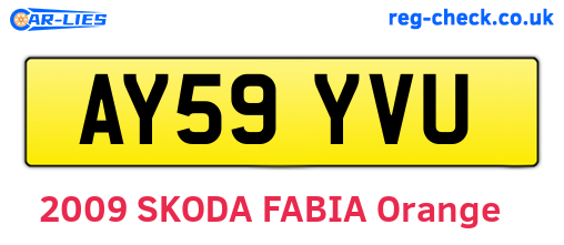 AY59YVU are the vehicle registration plates.