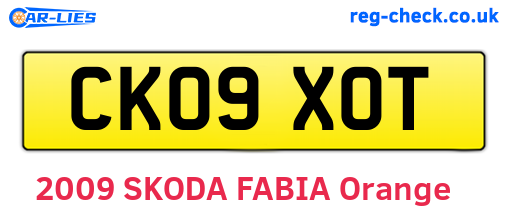 CK09XOT are the vehicle registration plates.