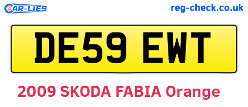 DE59EWT are the vehicle registration plates.