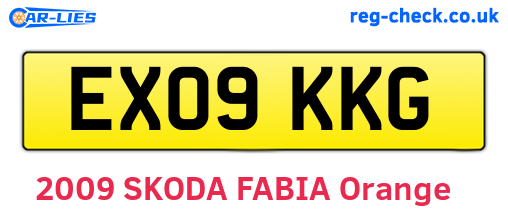 EX09KKG are the vehicle registration plates.