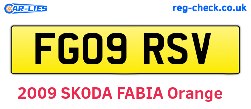 FG09RSV are the vehicle registration plates.