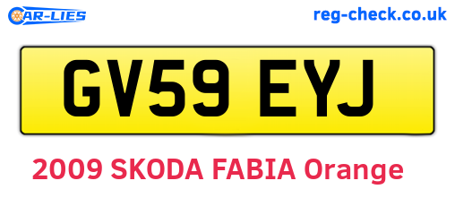 GV59EYJ are the vehicle registration plates.
