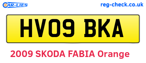 HV09BKA are the vehicle registration plates.