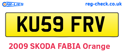 KU59FRV are the vehicle registration plates.
