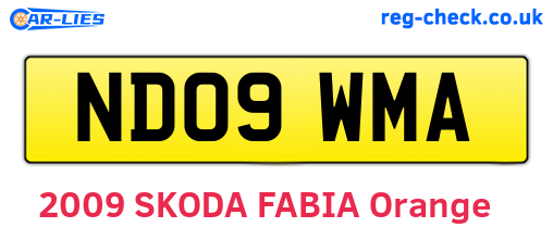 ND09WMA are the vehicle registration plates.
