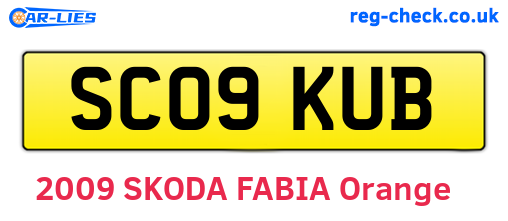 SC09KUB are the vehicle registration plates.