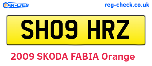 SH09HRZ are the vehicle registration plates.