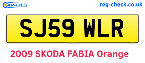 SJ59WLR are the vehicle registration plates.
