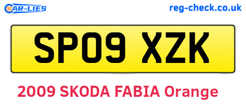 SP09XZK are the vehicle registration plates.