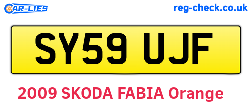 SY59UJF are the vehicle registration plates.
