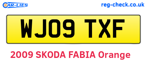 WJ09TXF are the vehicle registration plates.