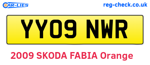 YY09NWR are the vehicle registration plates.