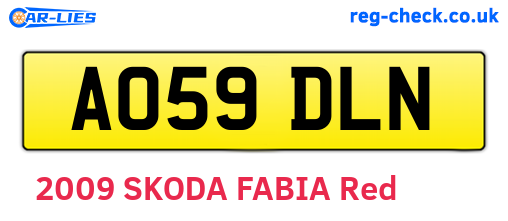AO59DLN are the vehicle registration plates.