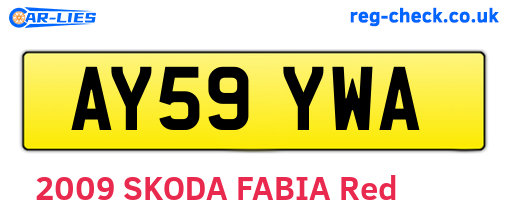 AY59YWA are the vehicle registration plates.