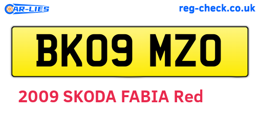 BK09MZO are the vehicle registration plates.