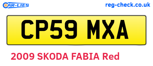 CP59MXA are the vehicle registration plates.