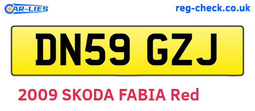 DN59GZJ are the vehicle registration plates.