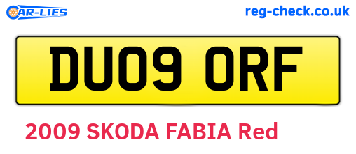DU09ORF are the vehicle registration plates.