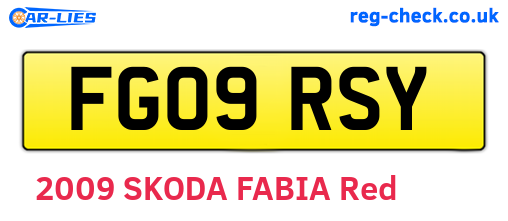 FG09RSY are the vehicle registration plates.