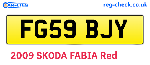 FG59BJY are the vehicle registration plates.