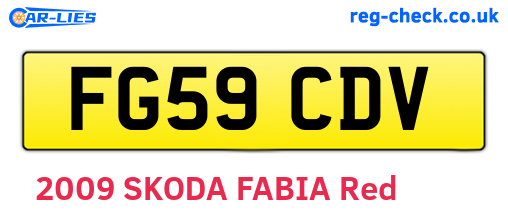 FG59CDV are the vehicle registration plates.