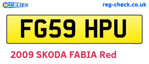 FG59HPU are the vehicle registration plates.