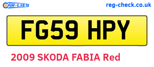 FG59HPY are the vehicle registration plates.