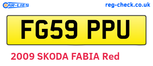 FG59PPU are the vehicle registration plates.