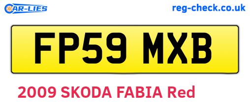 FP59MXB are the vehicle registration plates.