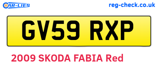 GV59RXP are the vehicle registration plates.