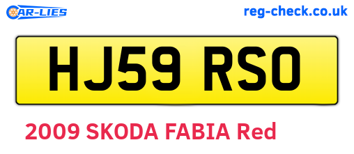 HJ59RSO are the vehicle registration plates.