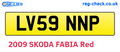LV59NNP are the vehicle registration plates.