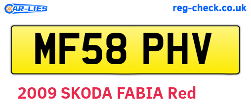 MF58PHV are the vehicle registration plates.