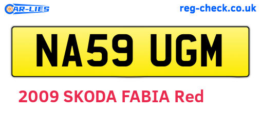 NA59UGM are the vehicle registration plates.