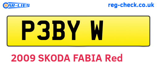 P3BYW are the vehicle registration plates.